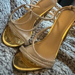 Elegant Gold and Tan Women's Heels